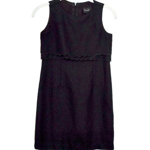 Nicole Miller Girl's Sleeveless Scalloped Black Dress - Size 12